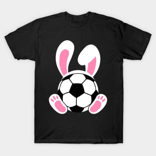 Soccer Easter bunny with rabbit ears bunny feet T-Shirt